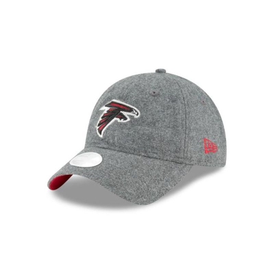 Grey Atlanta Falcons Hat - New Era NFL Melton Wool 9TWENTY Adjustable Caps USA5817036